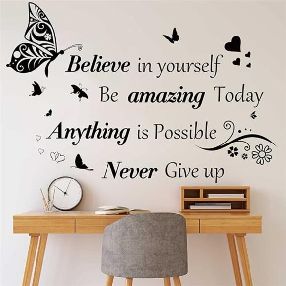 Inspirational Wall Quotes Stickers Motivational Decals Removable Wall Art Decor - Picture 8 of 8